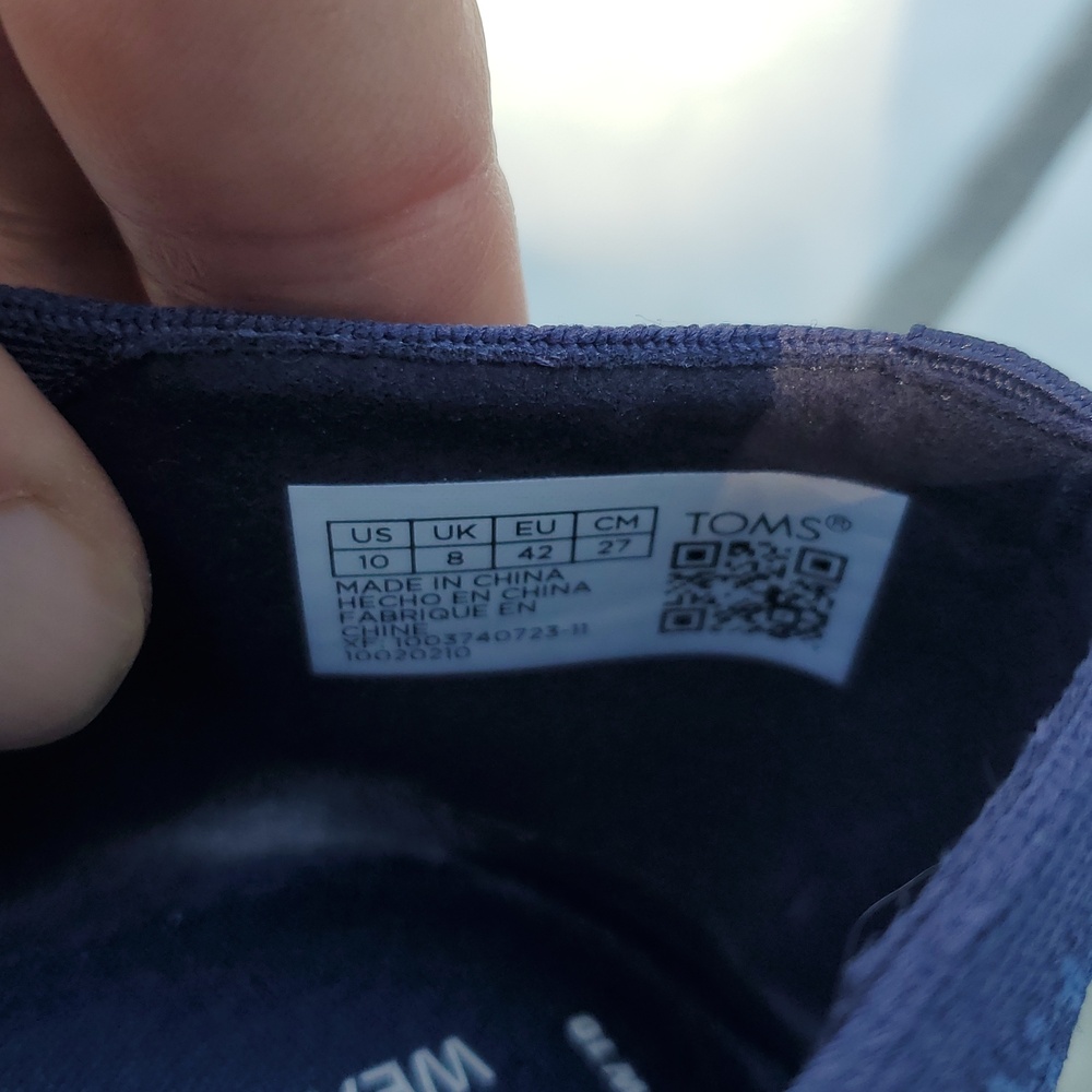 Toms Jutti Neat Navy Repreve Engineered Knit Women's Size 10. GUC With Box - Picture 6 of 10